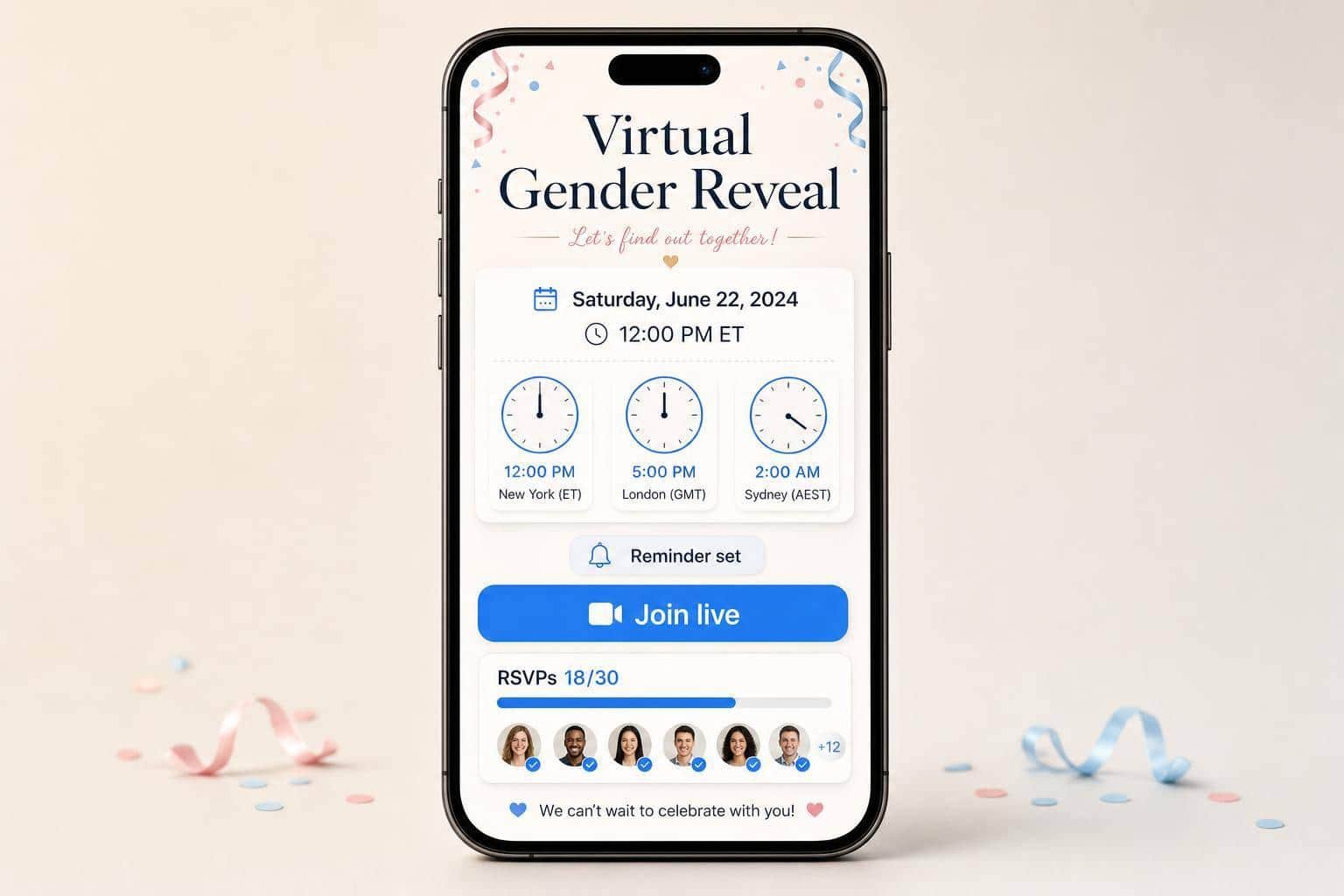 RSVP Tools for Virtual Gender Reveals