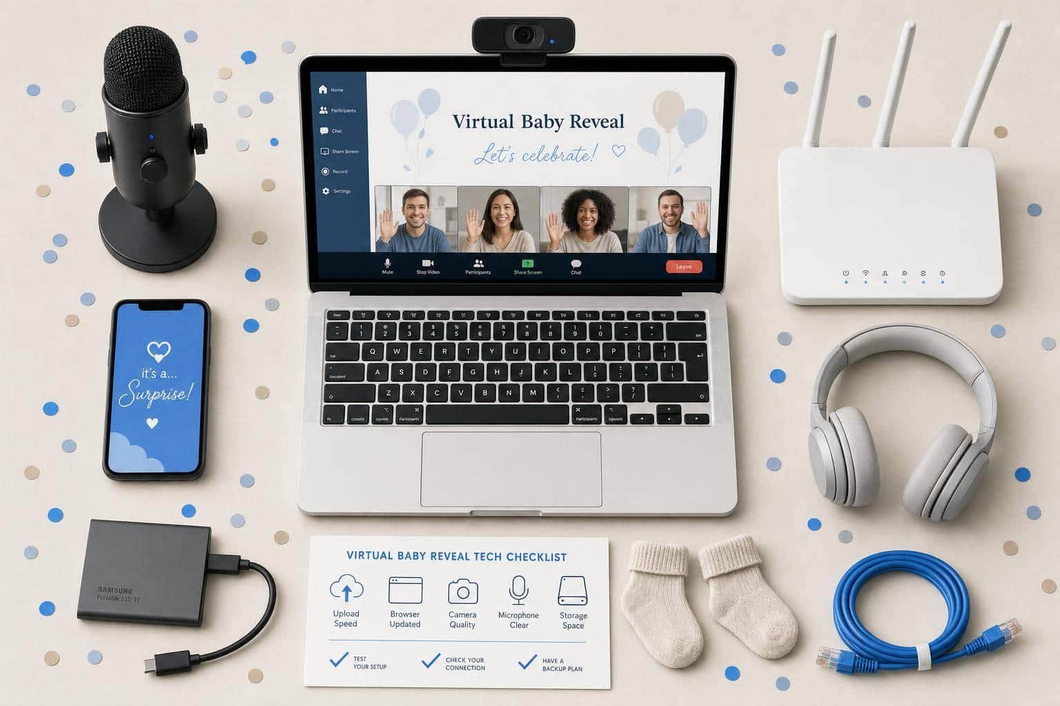 Recommended tech specs for virtual baby reveals